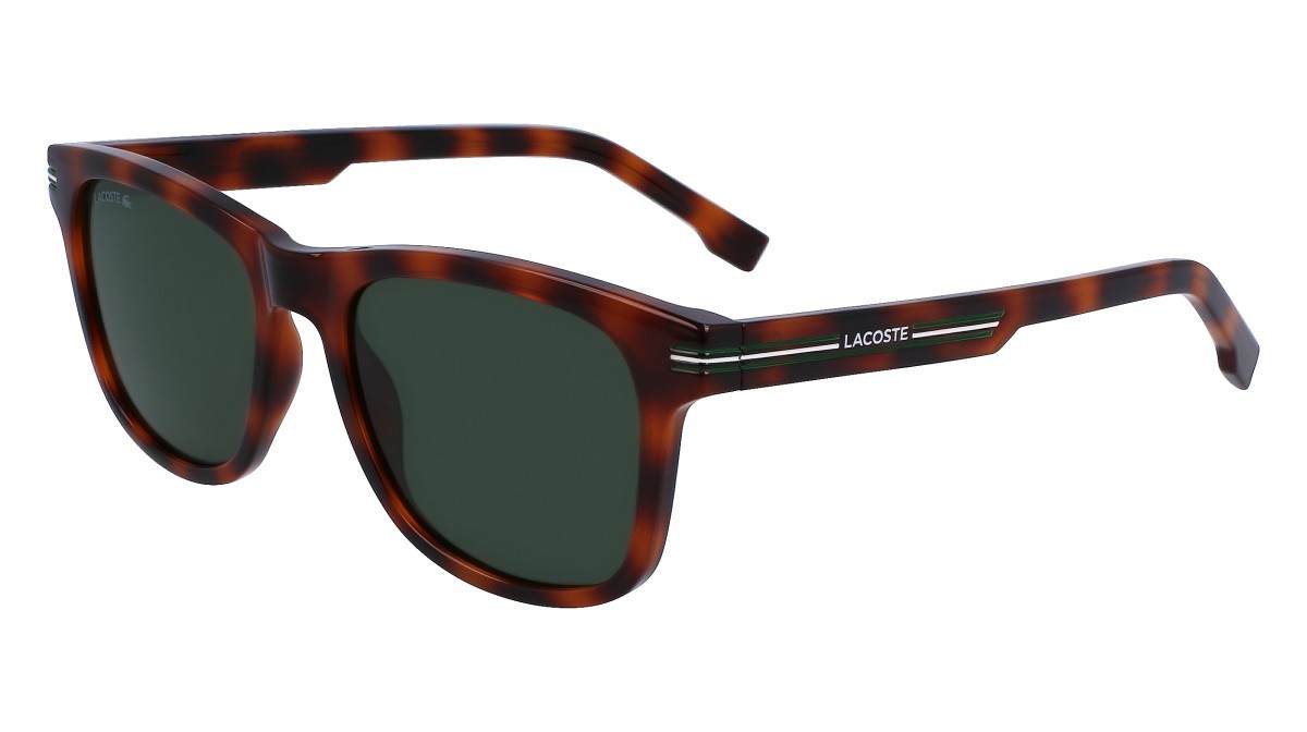 Sonnenbrillen Lacoste L995S (214) farbe havana form rechteckig gläser solid green