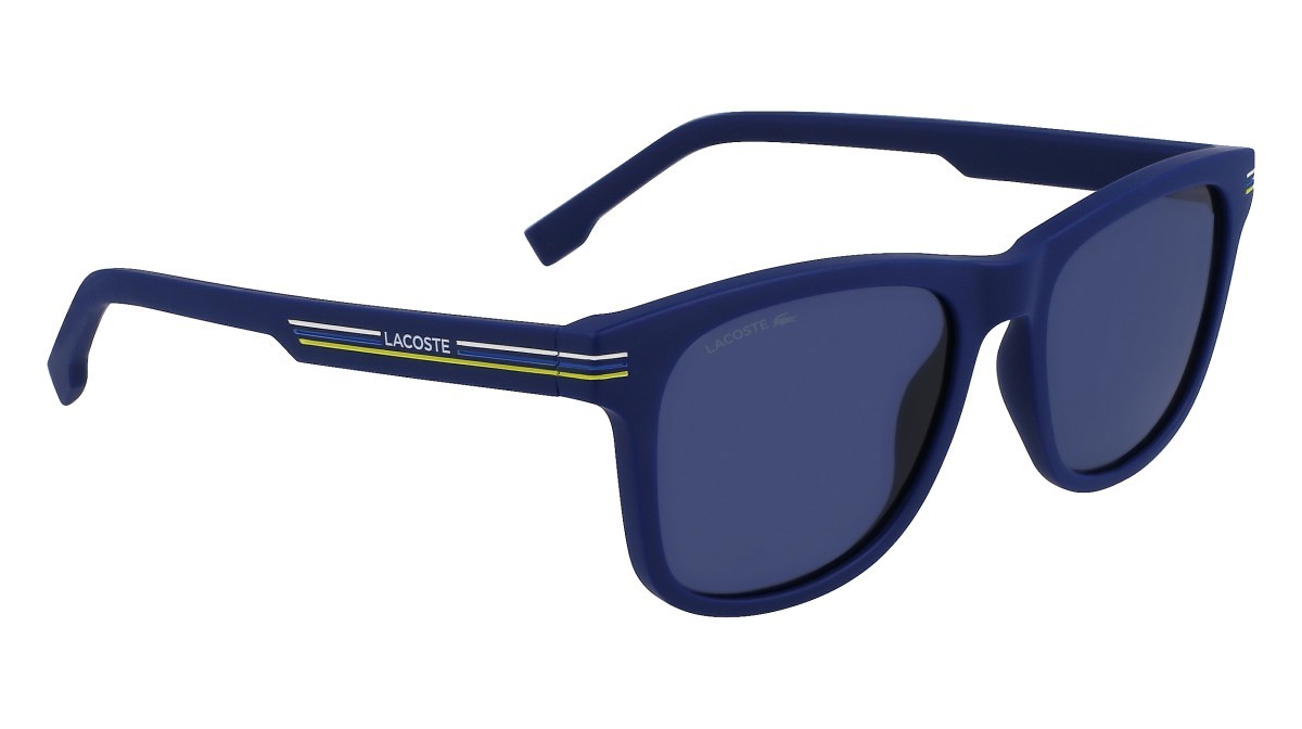 Sunglasses Lacoste L995S (401) color matte blue shape rectangle lenses solid blue