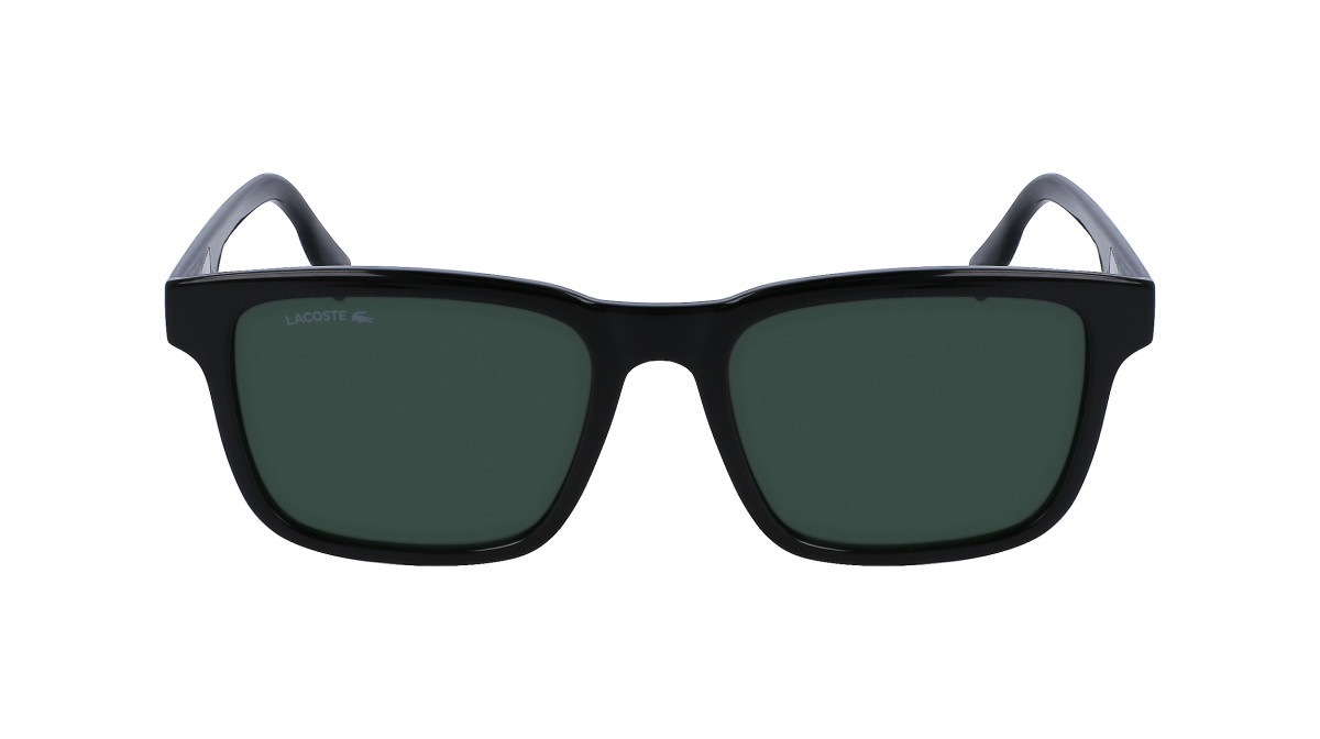 Sonnenbrillen Lacoste L997S (001) farbe black form rechteckig gläser solid green