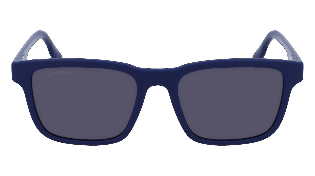 Sonnenbrillen Lacoste L997S (401) farbe matte blue form rechteckig gläser solid grey