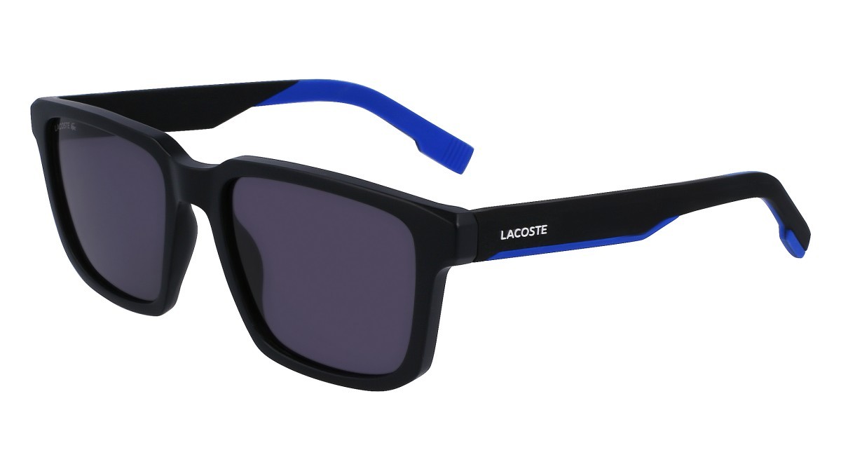 Sonnenbrillen Lacoste L999S (002) farbe matte black form rechteckig gläser solid smoke
