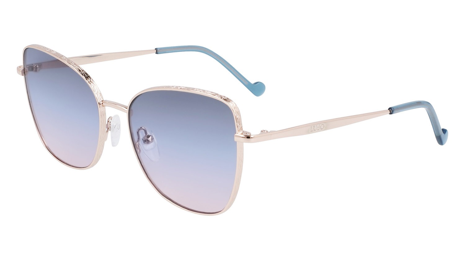 Sonnenbrillen Liu Jo LJ141S (716) farbe blush gold form pantos gläser grey/blue/lilac gradient