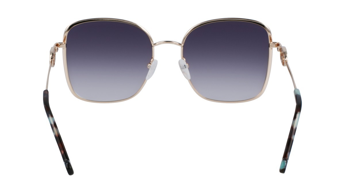Occhiali da sole Liu Jo LJ155S (711) colore shiny gold forma rettangolare lenti gradient petrol