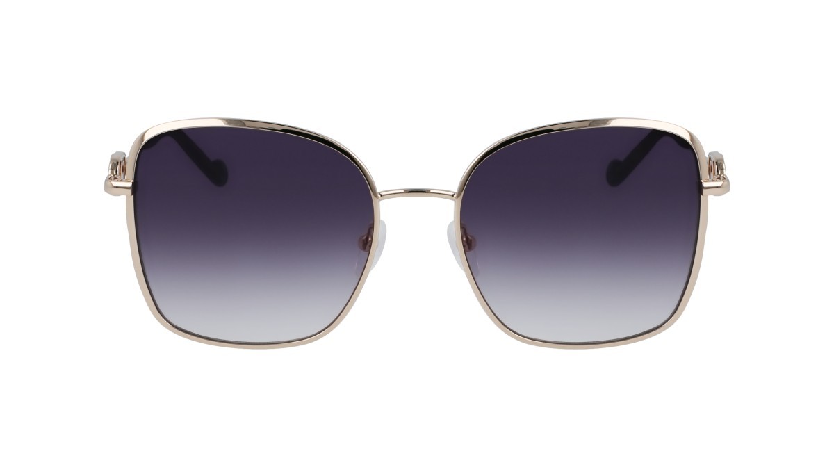 Occhiali da sole Liu Jo LJ155S (711) colore shiny gold forma rettangolare lenti gradient petrol