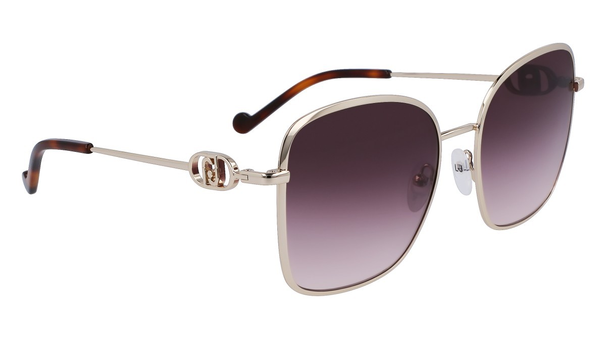 Occhiali da sole Liu Jo LJ155S (716) colore gold shiny forma rettangolare lenti gradient brown