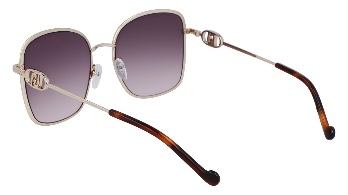 Occhiali da sole Liu Jo LJ155S (716) colore gold shiny forma rettangolare lenti gradient brown