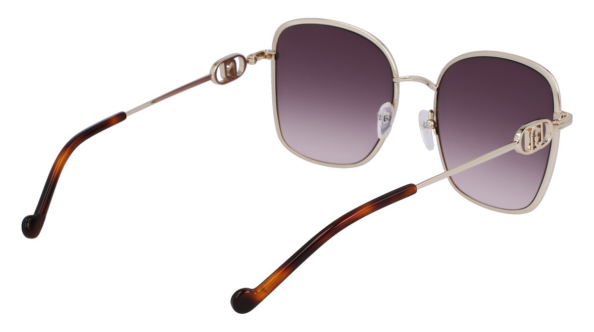 Occhiali da sole Liu Jo LJ155S (716) colore gold shiny forma rettangolare lenti gradient brown