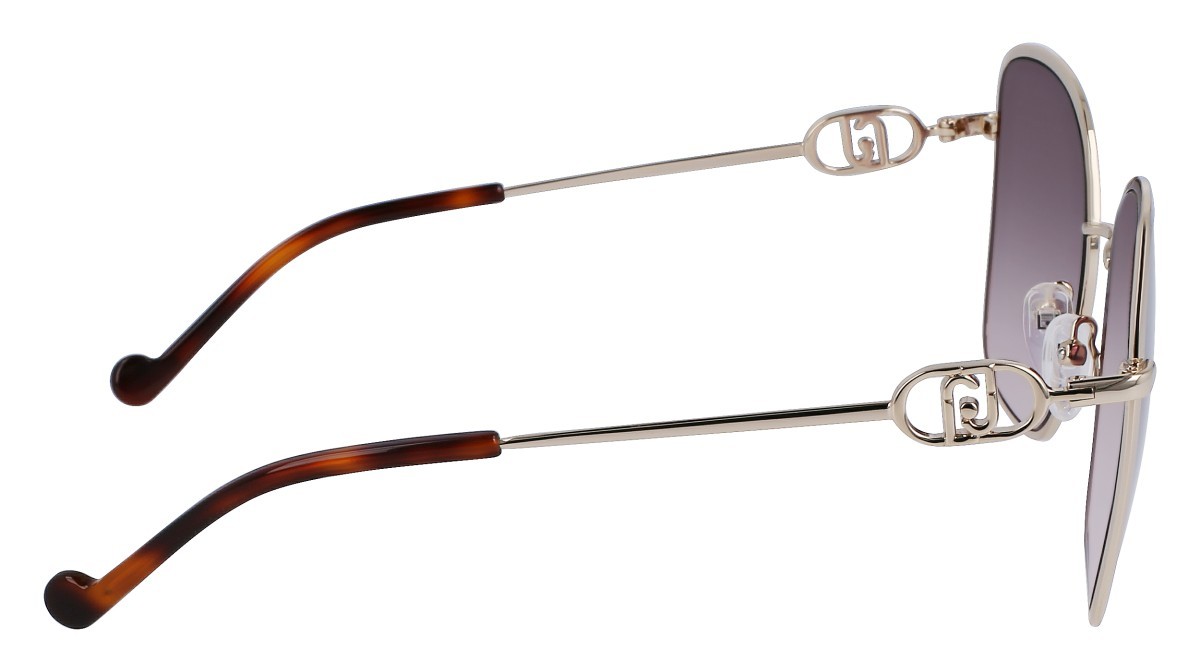 Occhiali da sole Liu Jo LJ155S (716) colore gold shiny forma rettangolare lenti gradient brown