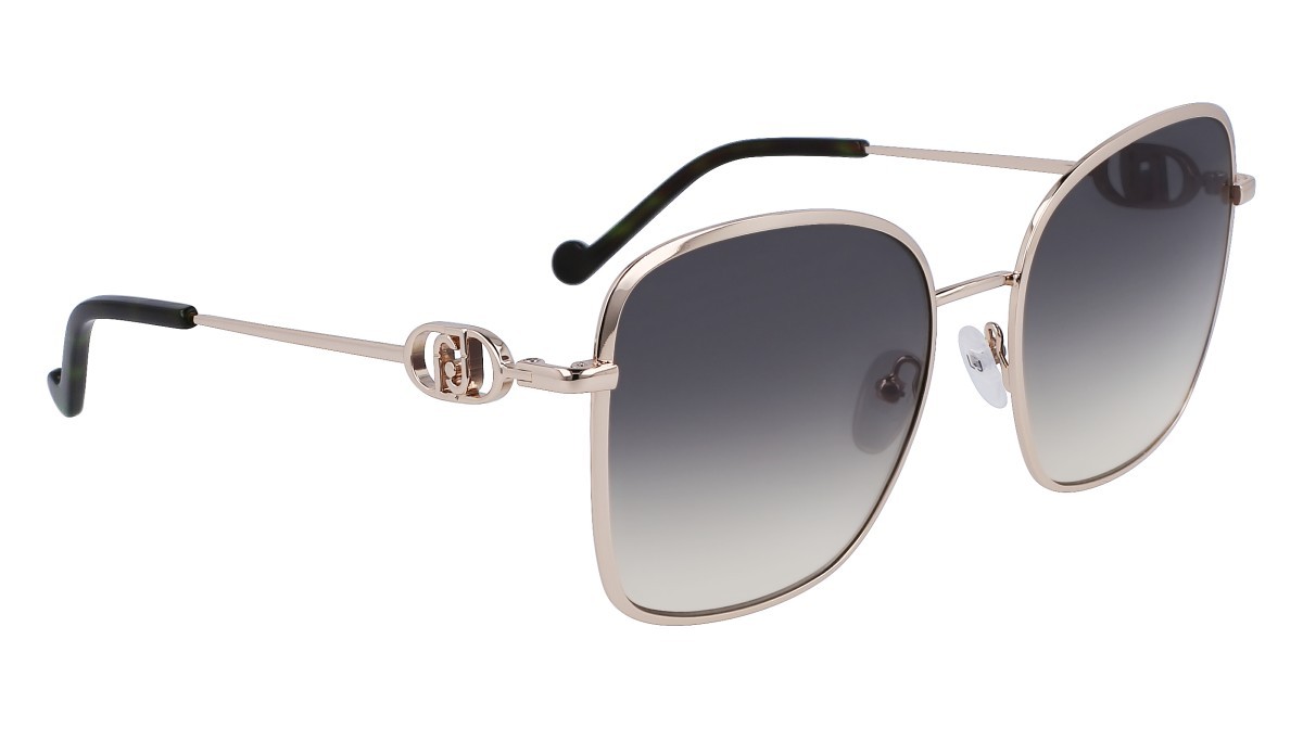 Occhiali da sole Liu Jo LJ155S (722) colore gold medium forma rettangolare lenti gradient green sand