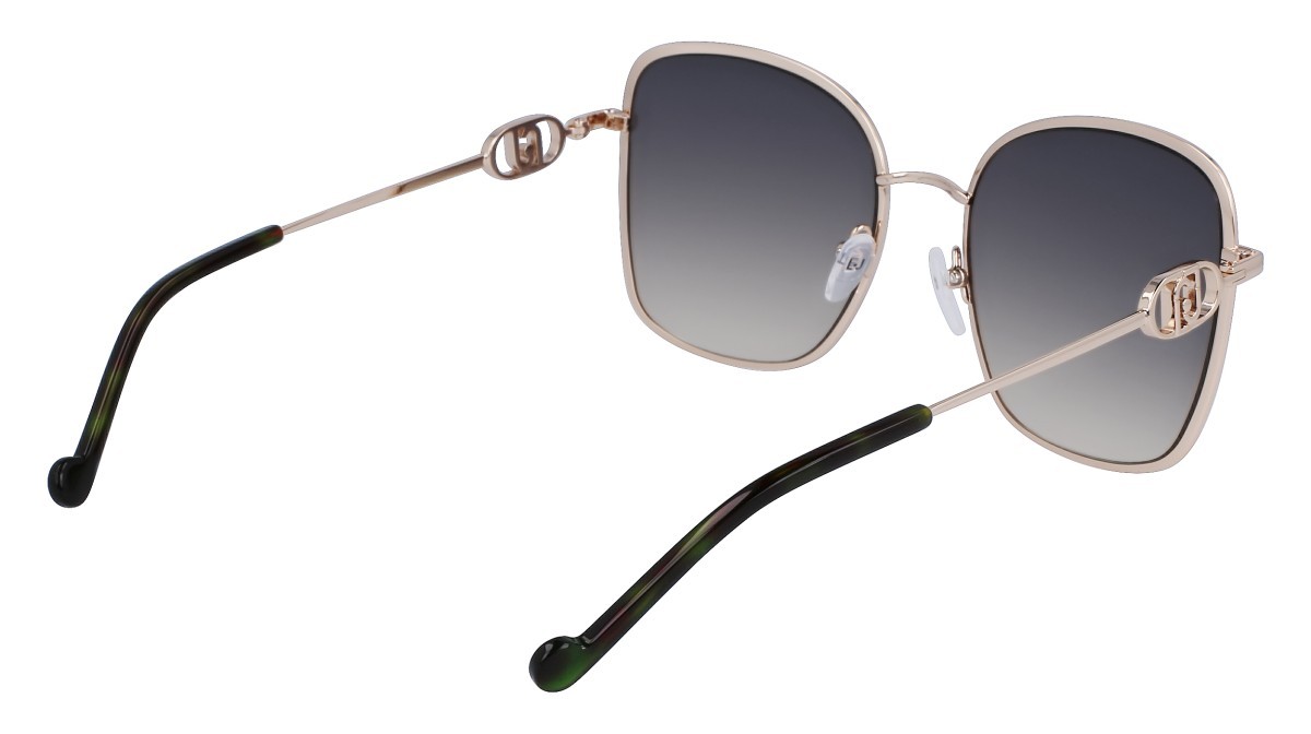 Occhiali da sole Liu Jo LJ155S (722) colore gold medium forma rettangolare lenti gradient green sand