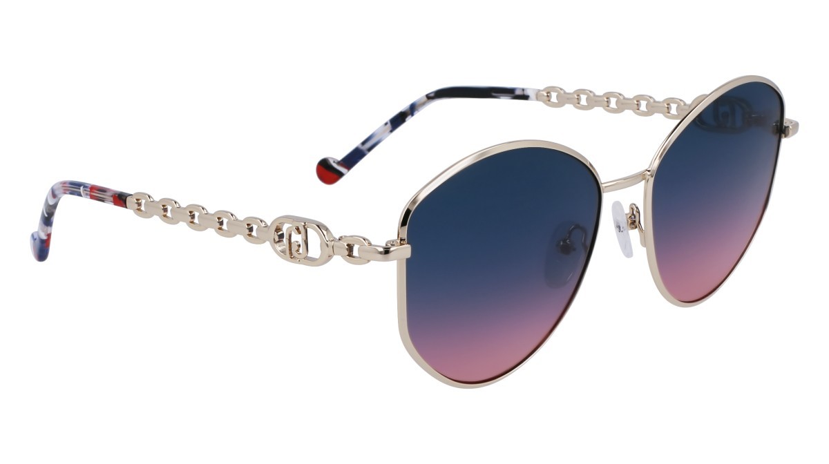 Sonnenbrillen Liu Jo LJ156S (722) farbe gold medium form pantos gläser gradient blue/pink
