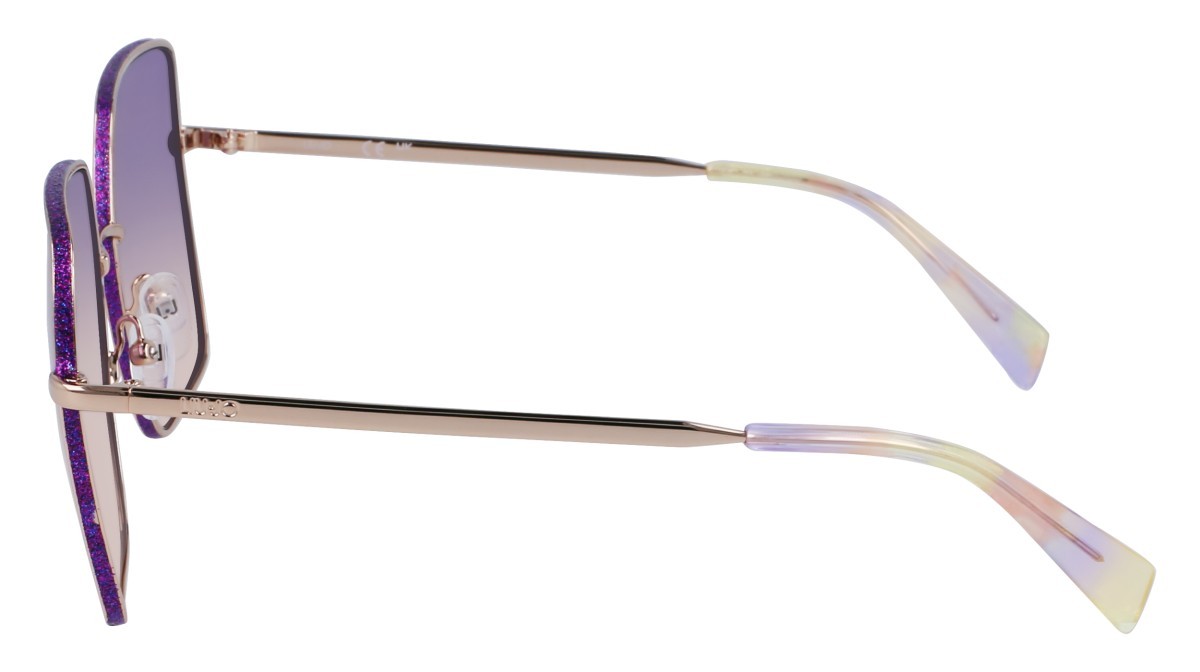 Occhiali da sole Liu Jo LJ158S (722) colore gold medium forma quadrato lenti gradient violet rose