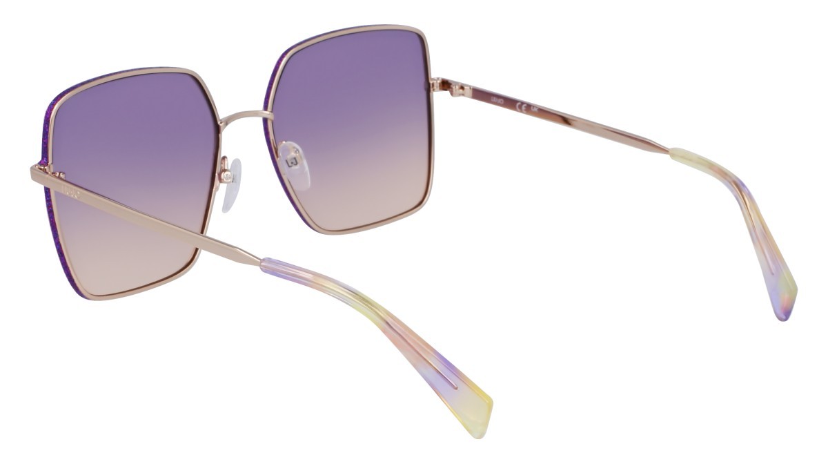 Occhiali da sole Liu Jo LJ158S (722) colore gold medium forma quadrato lenti gradient violet rose