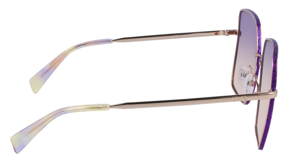 Occhiali da sole Liu Jo LJ158S (722) colore gold medium forma quadrato lenti gradient violet rose