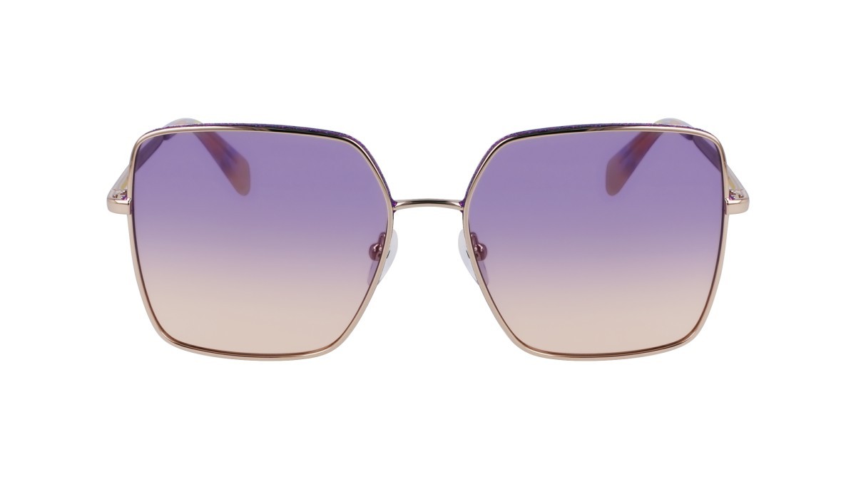Occhiali da sole Liu Jo LJ158S (722) colore gold medium forma quadrato lenti gradient violet rose