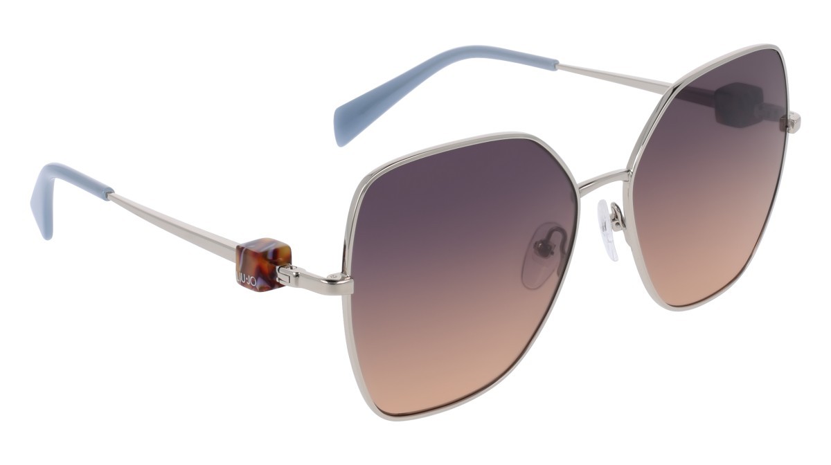 Occhiali da sole Liu Jo LJ160S (712) colore light gold forma pantos lenti gradient grey/peach