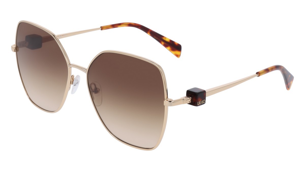 Occhiali da sole Liu Jo LJ160S (731) colore yellow gold forma pantos lenti gradient brown