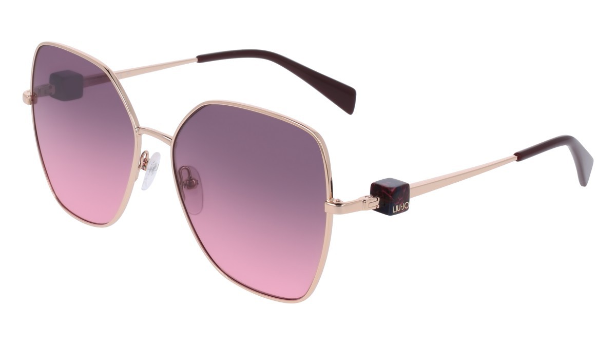 Occhiali da sole Liu Jo LJ160S (770) colore rose gold forma pantos lenti gradient grey/pink