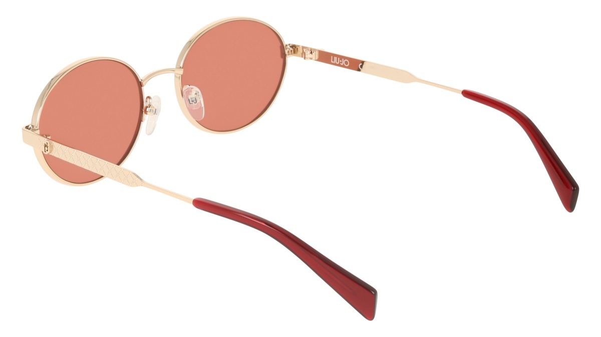 Occhiali da sole Liu Jo LJ163S (770) colore rose gold forma ovale lenti solid pink