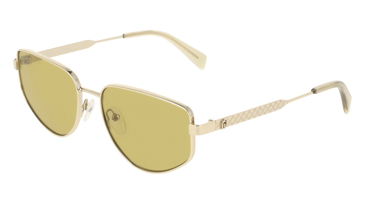 Occhiali da sole Liu Jo LJ164S (711) colore shiny gold forma pantos lenti solid green