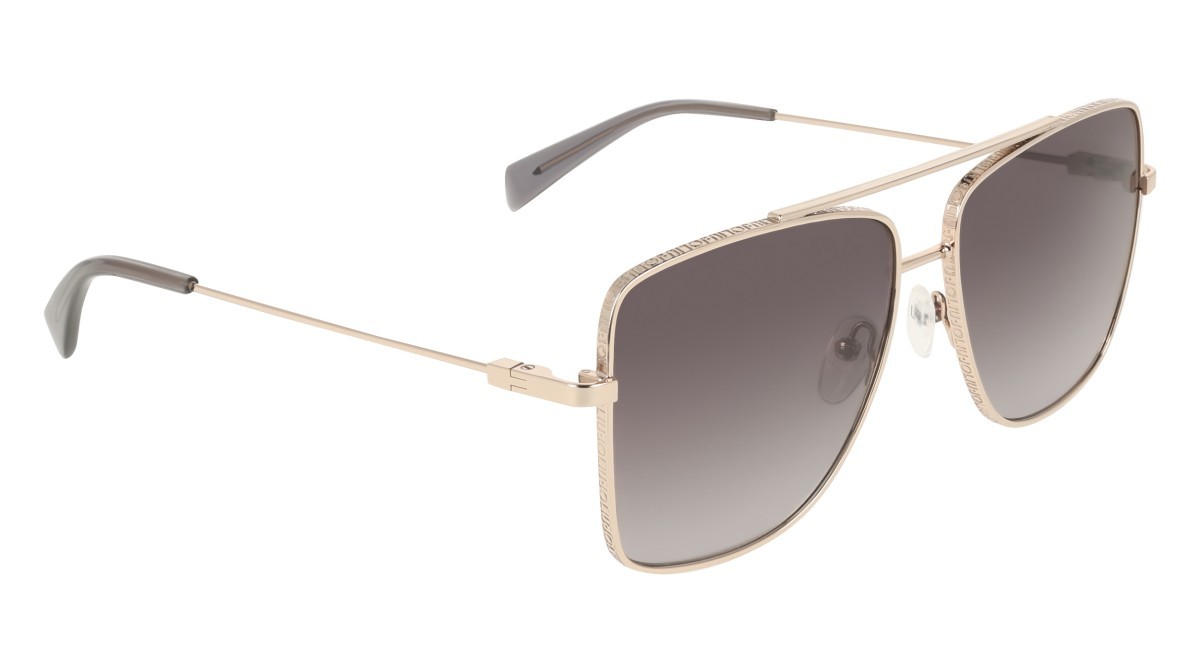 Occhiali da sole Liu Jo LJ165S (712) colore light gold forma aviator lenti gradient grey