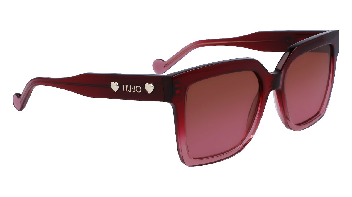 Occhiali da sole Liu Jo LJ771S (606) colore gradient burgundy forma rettangolare lenti double gradient brown+pink