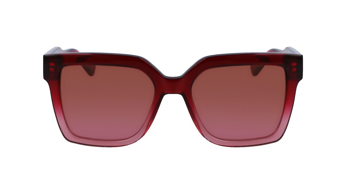 Occhiali da sole Liu Jo LJ771S (606) colore gradient burgundy forma rettangolare lenti double gradient brown+pink