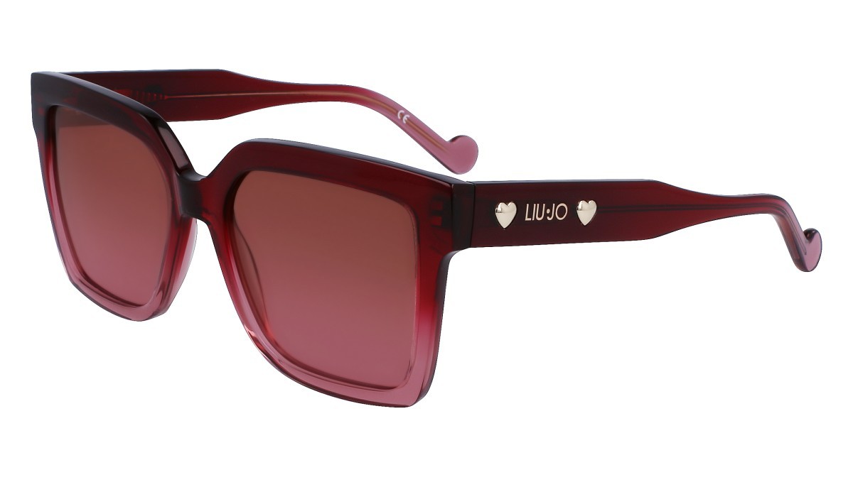 Occhiali da sole Liu Jo LJ771S (606) colore gradient burgundy forma rettangolare lenti double gradient brown+pink