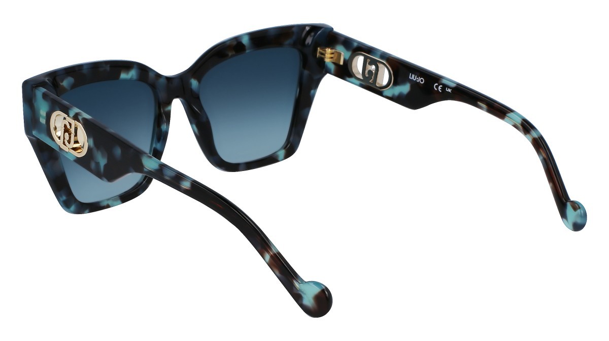 Occhiali da sole Liu Jo LJ777S (428) colore petrol tortoise forma rettangolare lenti gradient grey petrol