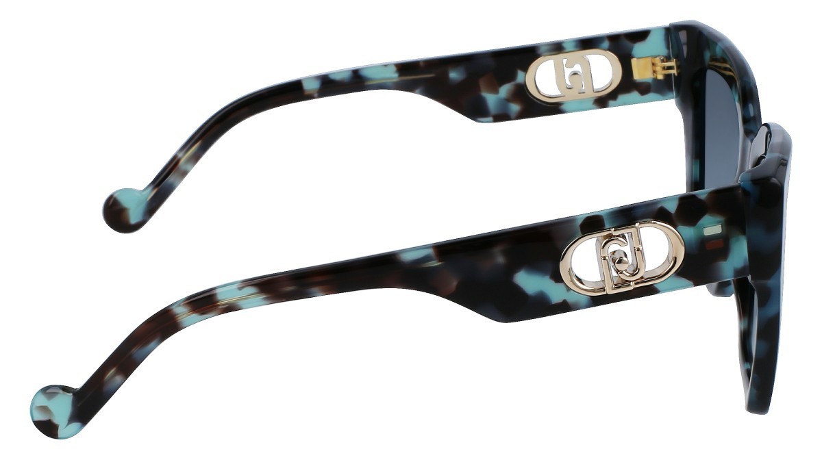 Occhiali da sole Liu Jo LJ777S (428) colore petrol tortoise forma rettangolare lenti gradient grey petrol