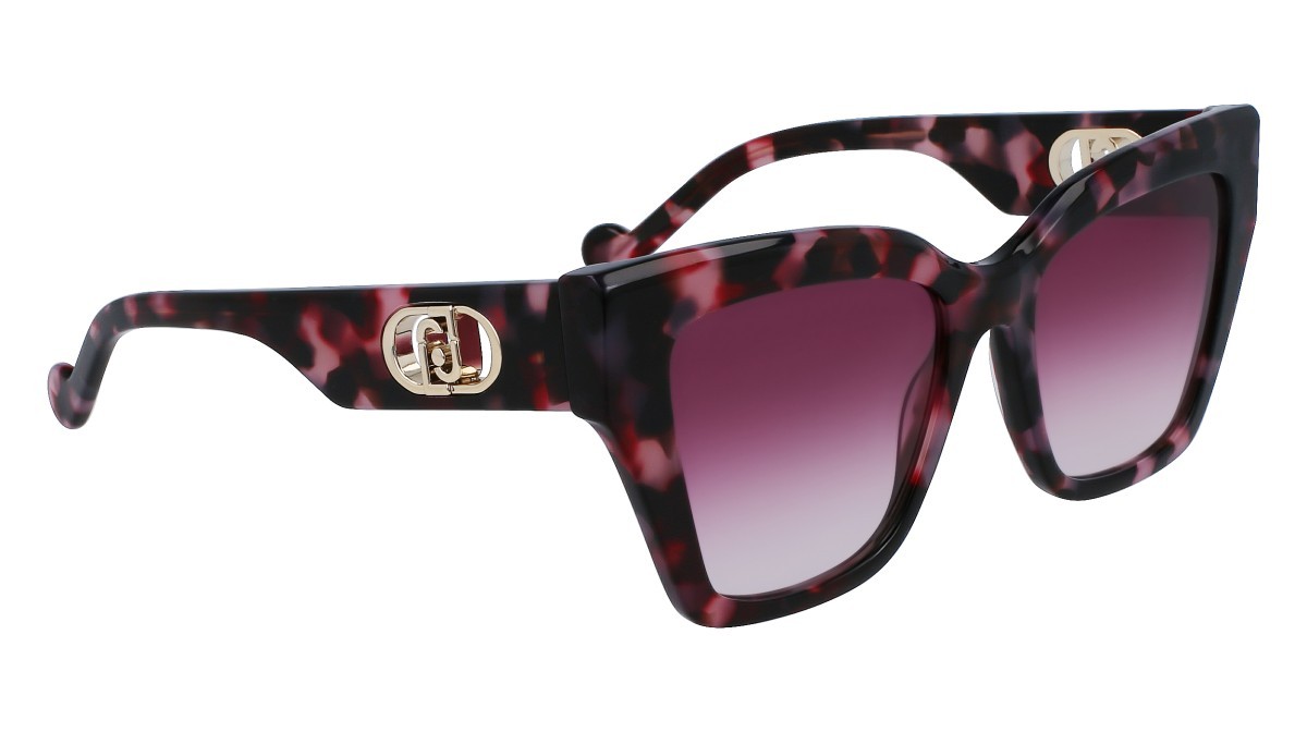 Occhiali da sole Liu Jo LJ777S (516) colore purple tortoise forma rettangolare lenti gradient purple/azure gradient