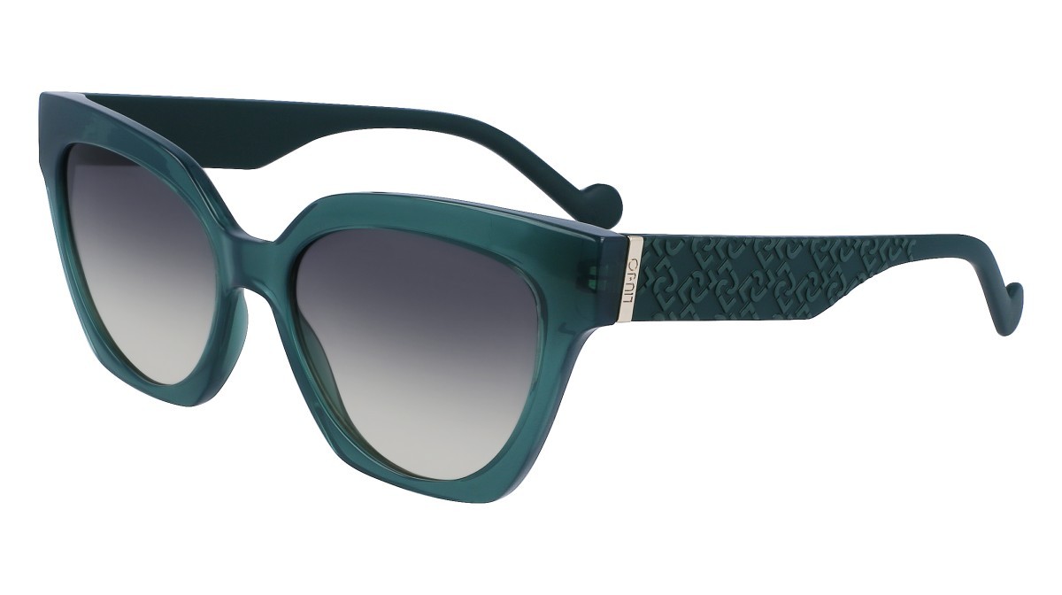 Occhiali da sole Liu Jo LJ778S (315) colore seafoam forma pantos lenti gradient green sand
