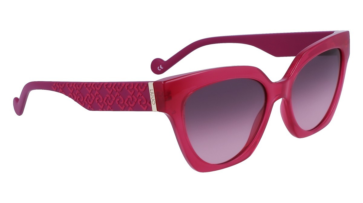 Occhiali da sole Liu Jo LJ778S (603) colore raspberry forma pantos lenti gradient brown rosberry
