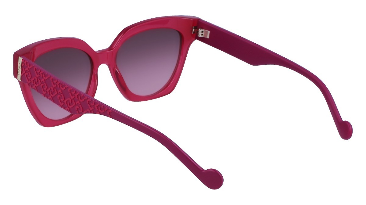 Occhiali da sole Liu Jo LJ778S (603) colore raspberry forma pantos lenti gradient brown rosberry
