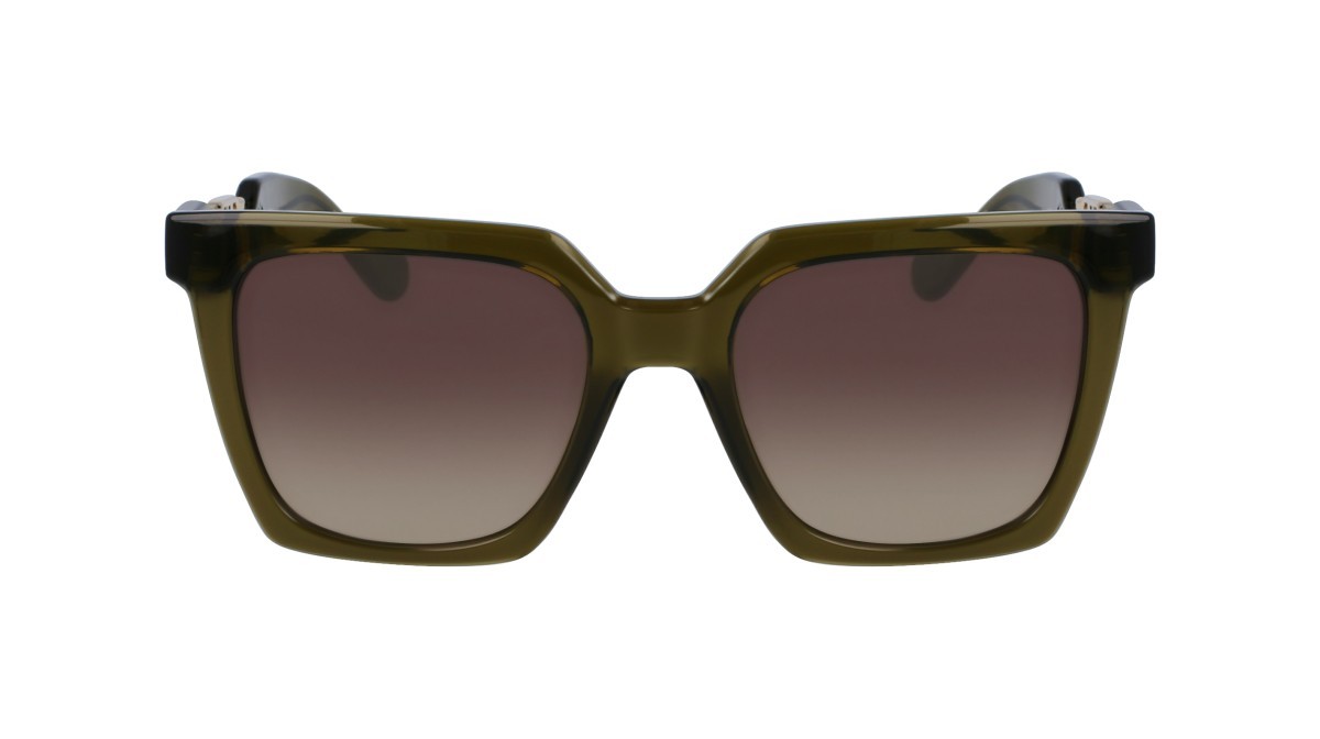 Sonnenbrillen Liu Jo LJ779S (310) farbe olive green form rechteckig gläser gradient khaki
