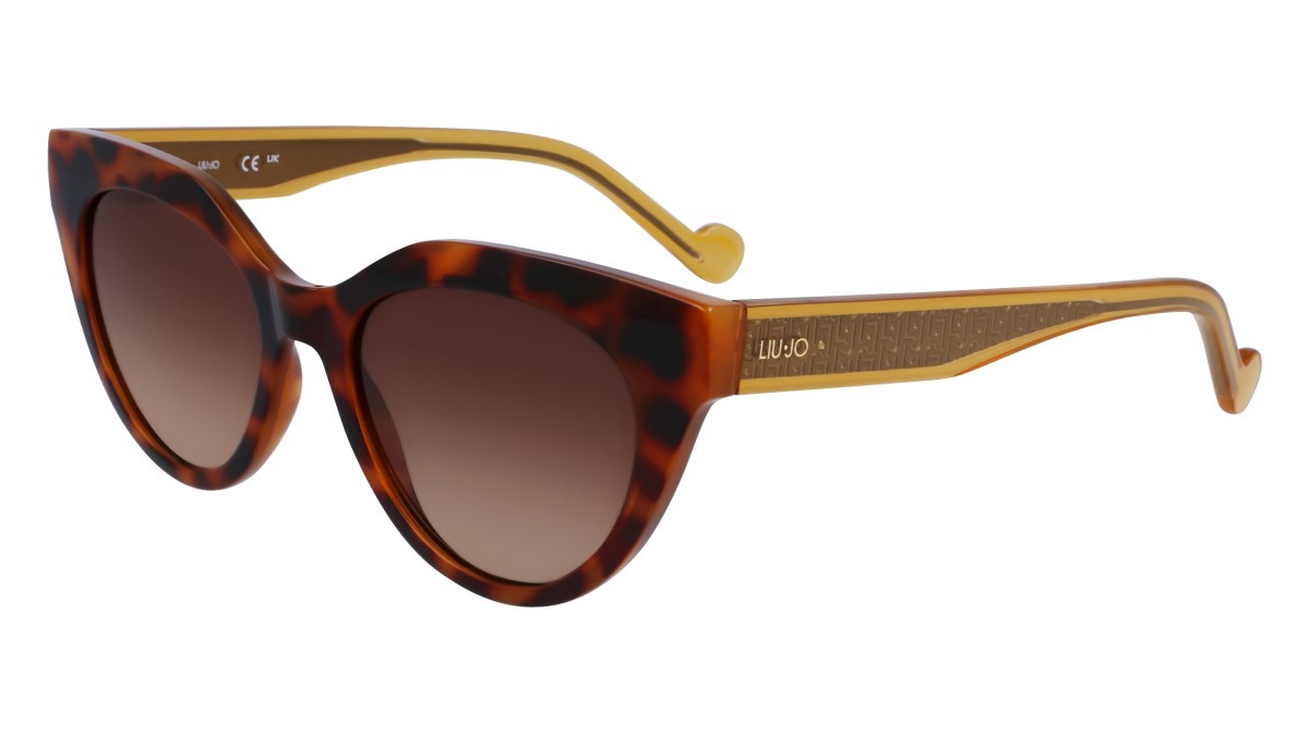 Sonnenbrillen Liu Jo LJ782S (240) farbe tortoise form cat-eye gläser gradient brown