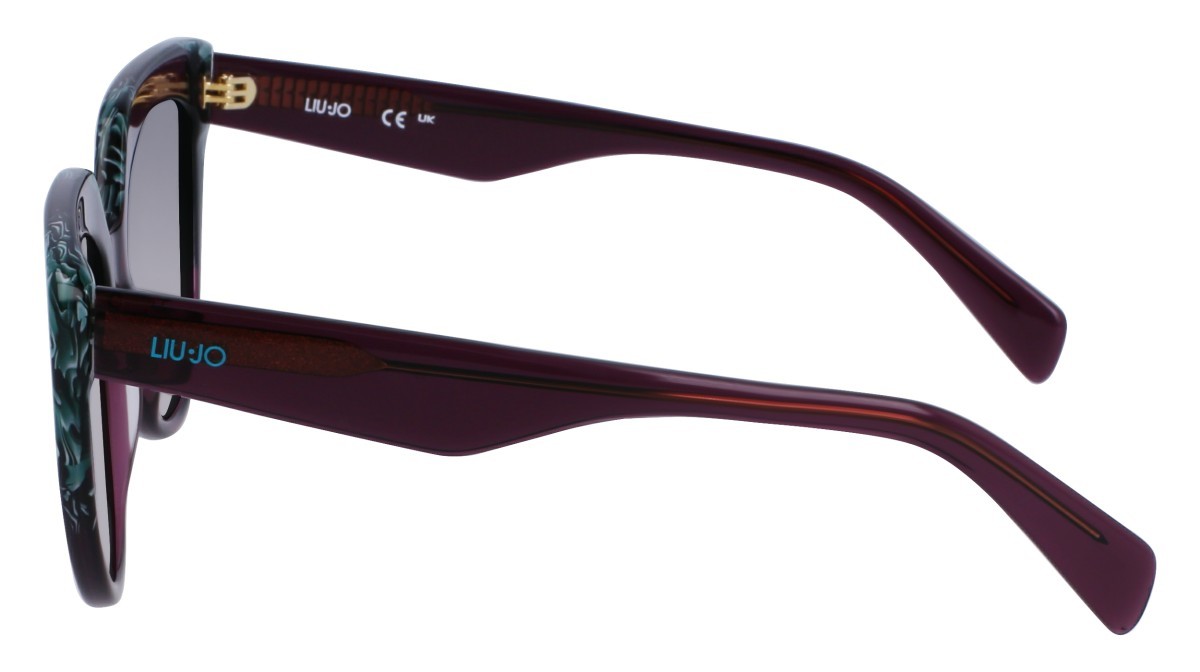 Sonnenbrillen Liu Jo LJ783S (513) farbe purple/green form cat-eye gläser gradient green rose
