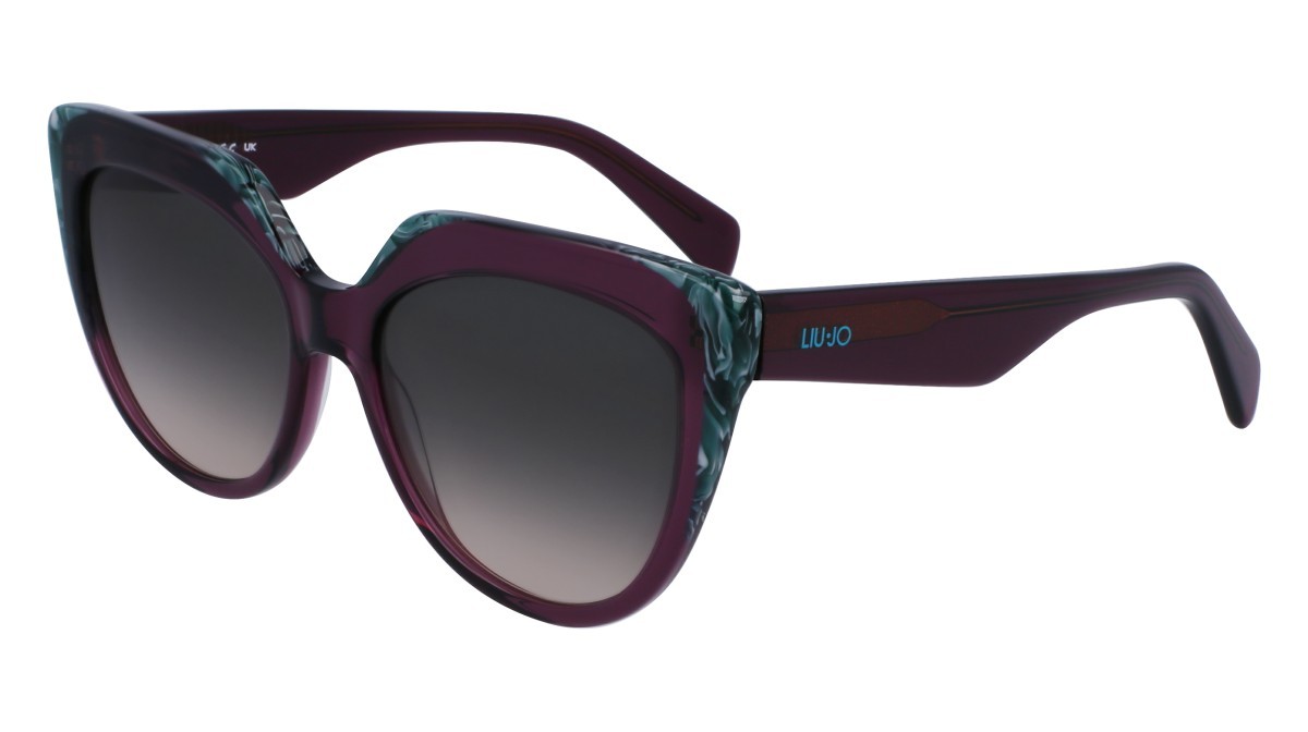 Sonnenbrillen Liu Jo LJ783S (513) farbe purple/green form cat-eye gläser gradient green rose