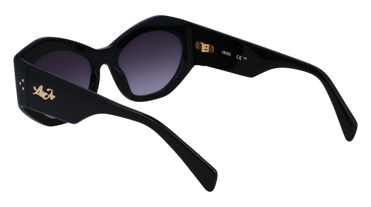 Sonnenbrillen Liu Jo LJ786S (001) farbe black form oval gläser gradient grey