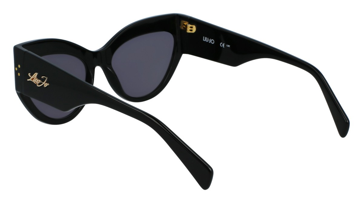 Sonnenbrillen Liu Jo LJ787S (001) farbe black form cat-eye gläser solid smoke
