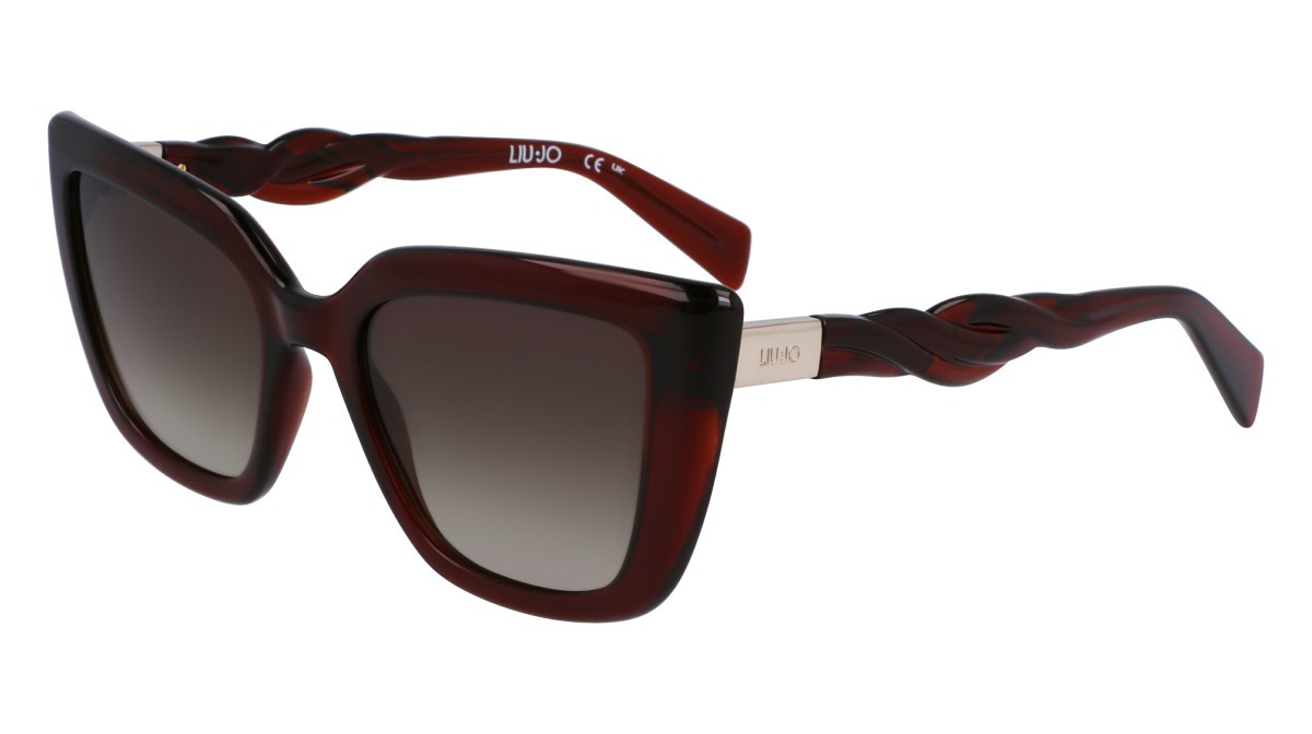 Occhiali da sole Liu Jo LJ789S (200) colore brown forma cat eye lenti gradient khaki