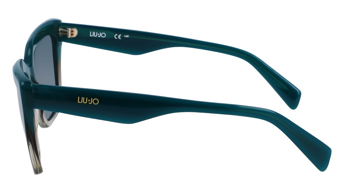 Occhiali da sole Liu Jo LJ795S (333) colore gradient green/khaki forma rettangolare lenti solid petrol