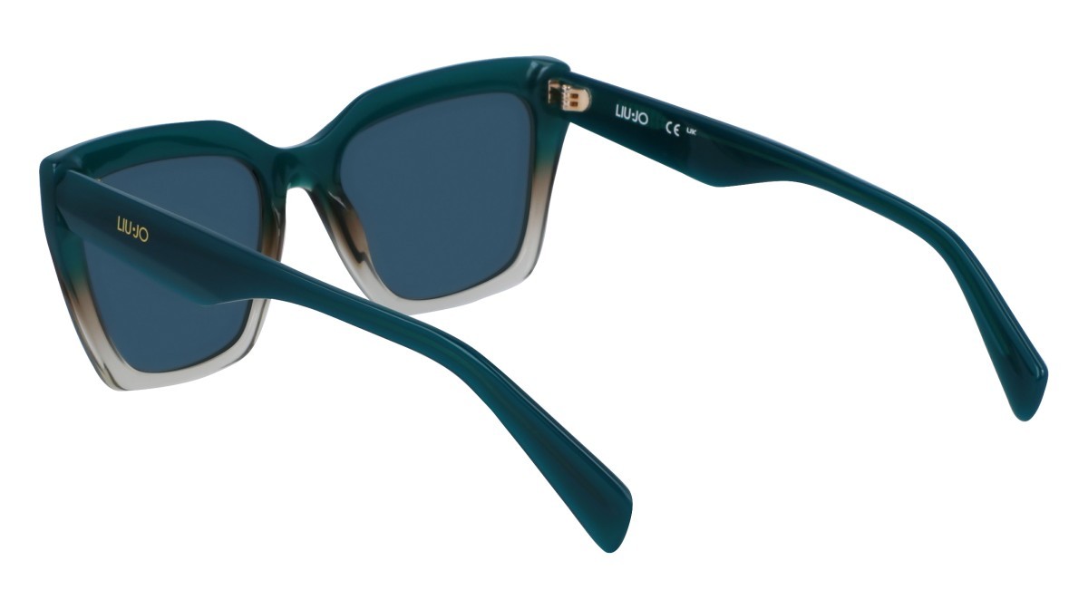 Occhiali da sole Liu Jo LJ795S (333) colore gradient green/khaki forma rettangolare lenti solid petrol