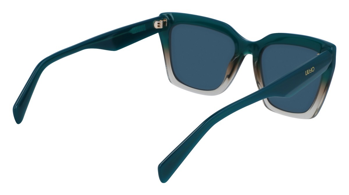 Occhiali da sole Liu Jo LJ795S (333) colore gradient green/khaki forma rettangolare lenti solid petrol