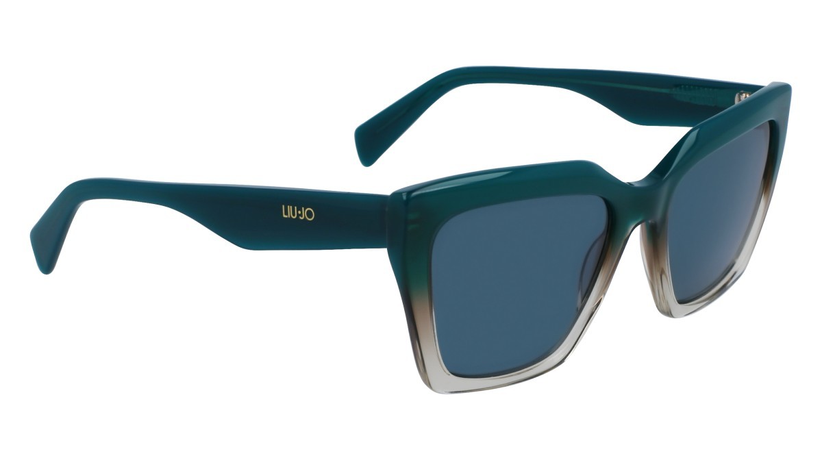 Occhiali da sole Liu Jo LJ795S (333) colore gradient green/khaki forma rettangolare lenti solid petrol