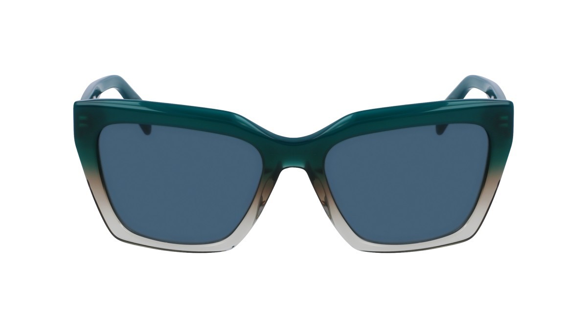 Occhiali da sole Liu Jo LJ795S (333) colore gradient green/khaki forma rettangolare lenti solid petrol