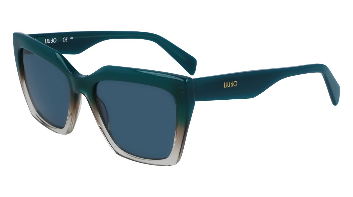 Occhiali da sole Liu Jo LJ795S (333) colore gradient green/khaki forma rettangolare lenti solid petrol