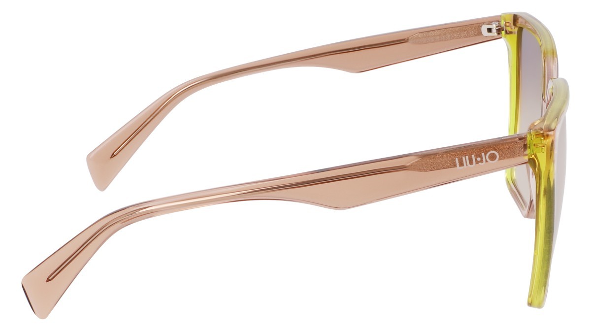 Occhiali da sole Liu Jo LJ798S (279) colore nude/lime forma rettangolare lenti gradient brown