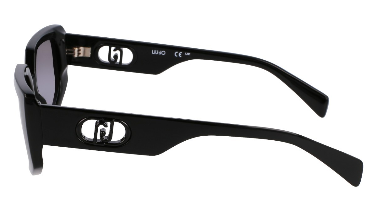 Sonnenbrillen Liu Jo LJ801S (001) farbe black form rechteckig gläser gradient grey