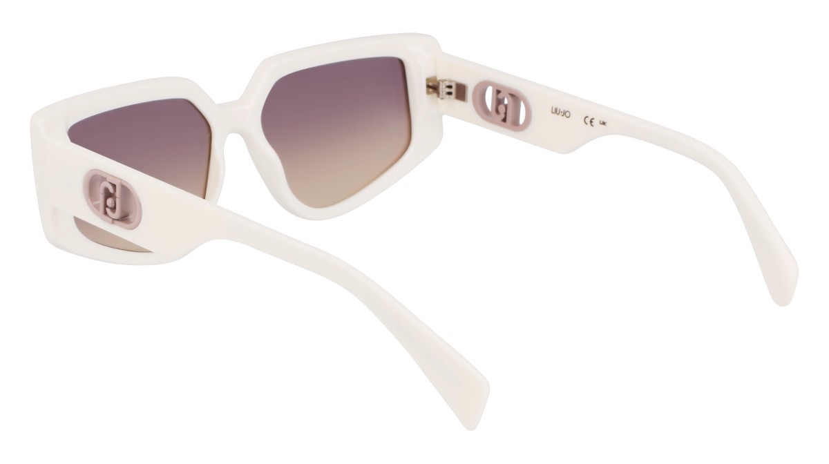 Sonnenbrillen Liu Jo LJ801S (102) farbe milk form rechteckig gläser gradient smoke peach
